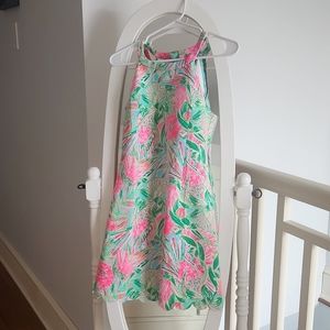Girls Sz 16 Lilly Pulitzer Sophelia Shift Dress, 'Blue Horizon Coming in Hot'